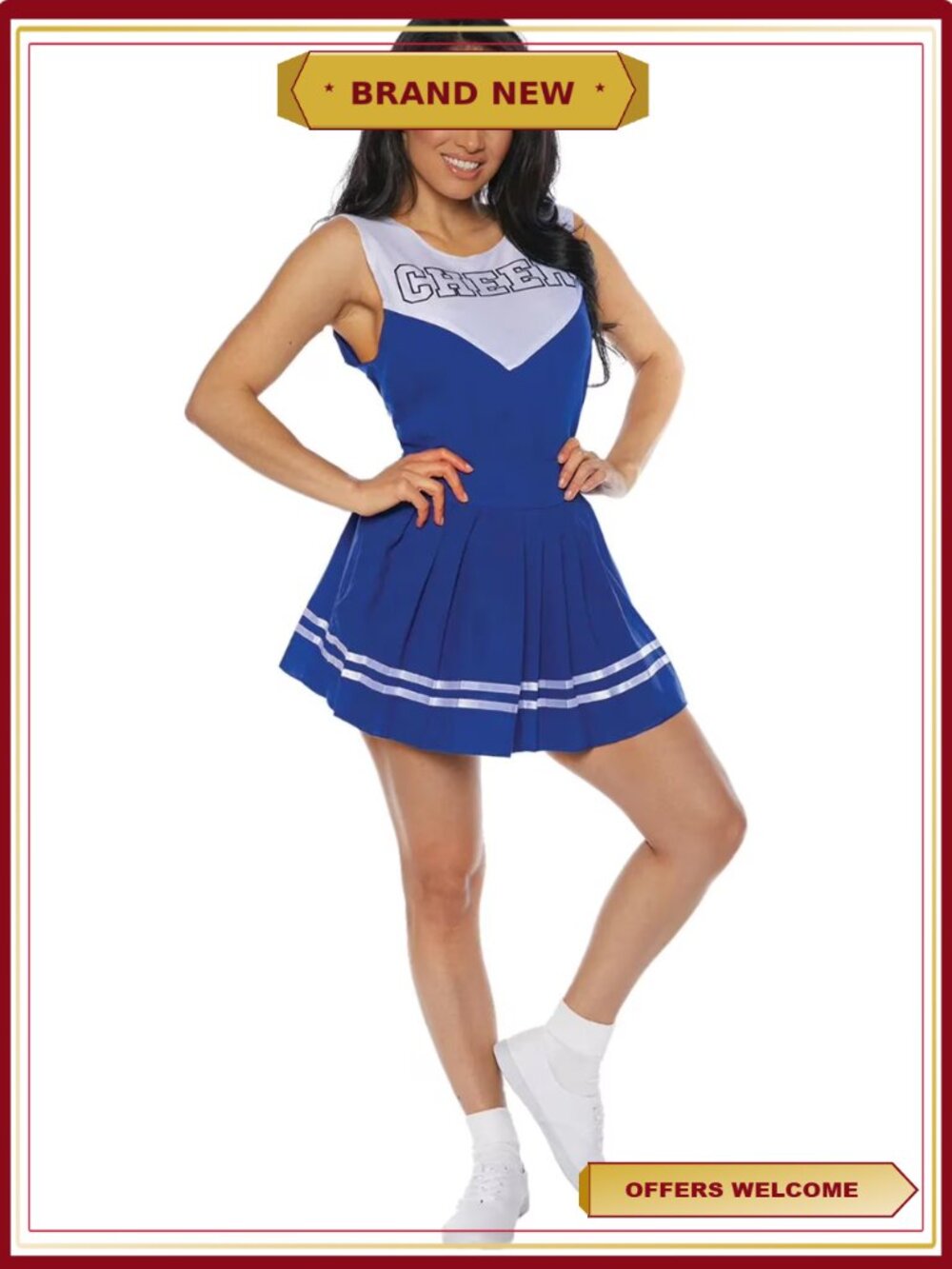 Cheerleader Costume Women's Adult Top Pleated Skirt Set